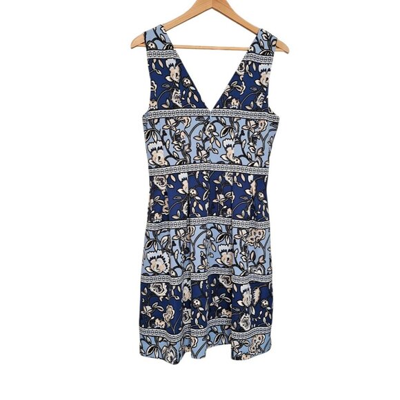 Women's - Vince Camuto Blue Floral Flared Dress, Size 12 - Picture 7 of 9